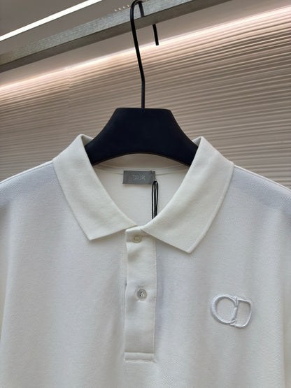 Dior CD Icon Polo Shirt "White Cotton Piqué"