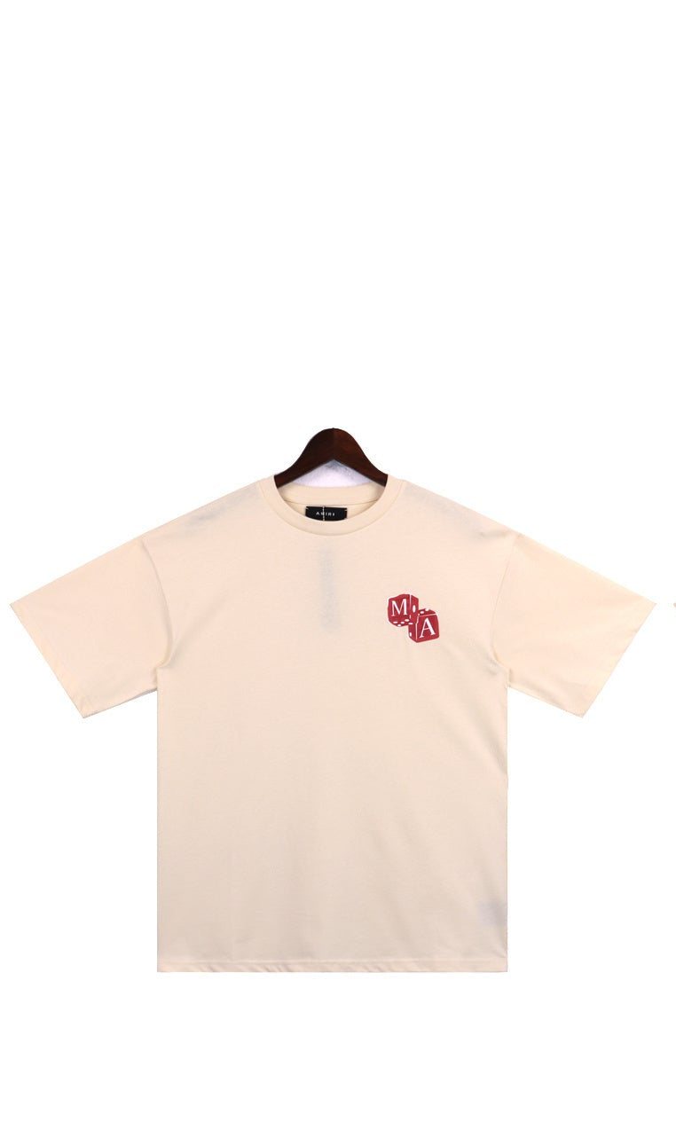Amiri Dice Logo Print "Beige-Red"