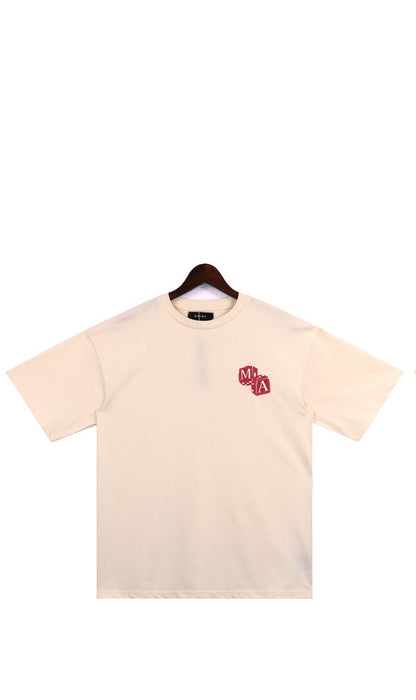 Amiri Dice Logo Print "Beige-Red"