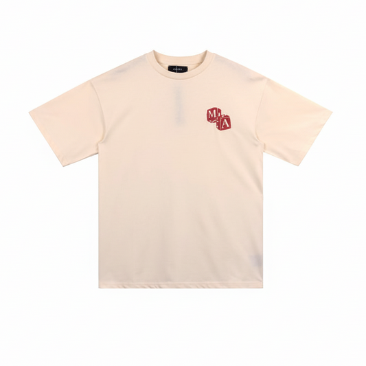 Amiri Dice Logo Print "Beige-Red"