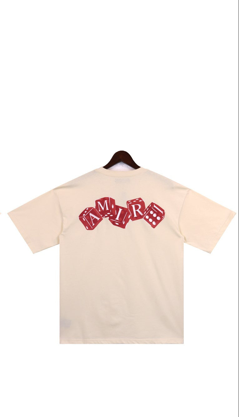 Amiri Dice Logo Print "Beige-Red"
