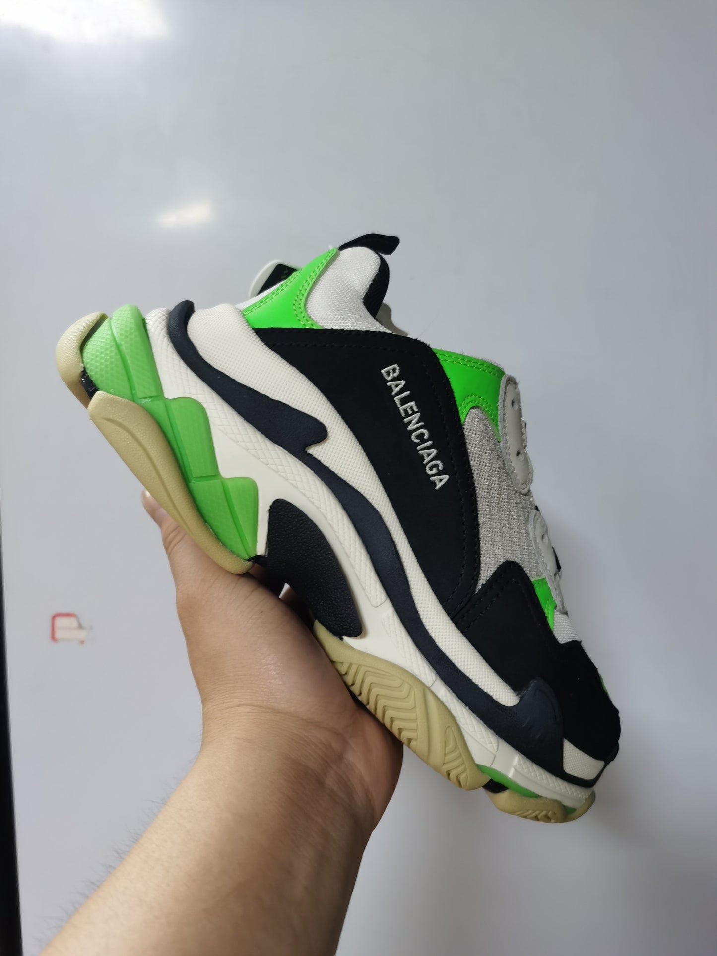 Balenciaga Triple S "White-Fluo Green"