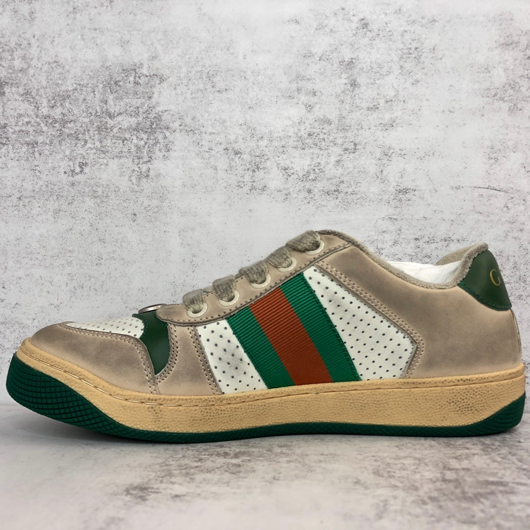 Gucci Screener "Distressed Beige-Green-White"
