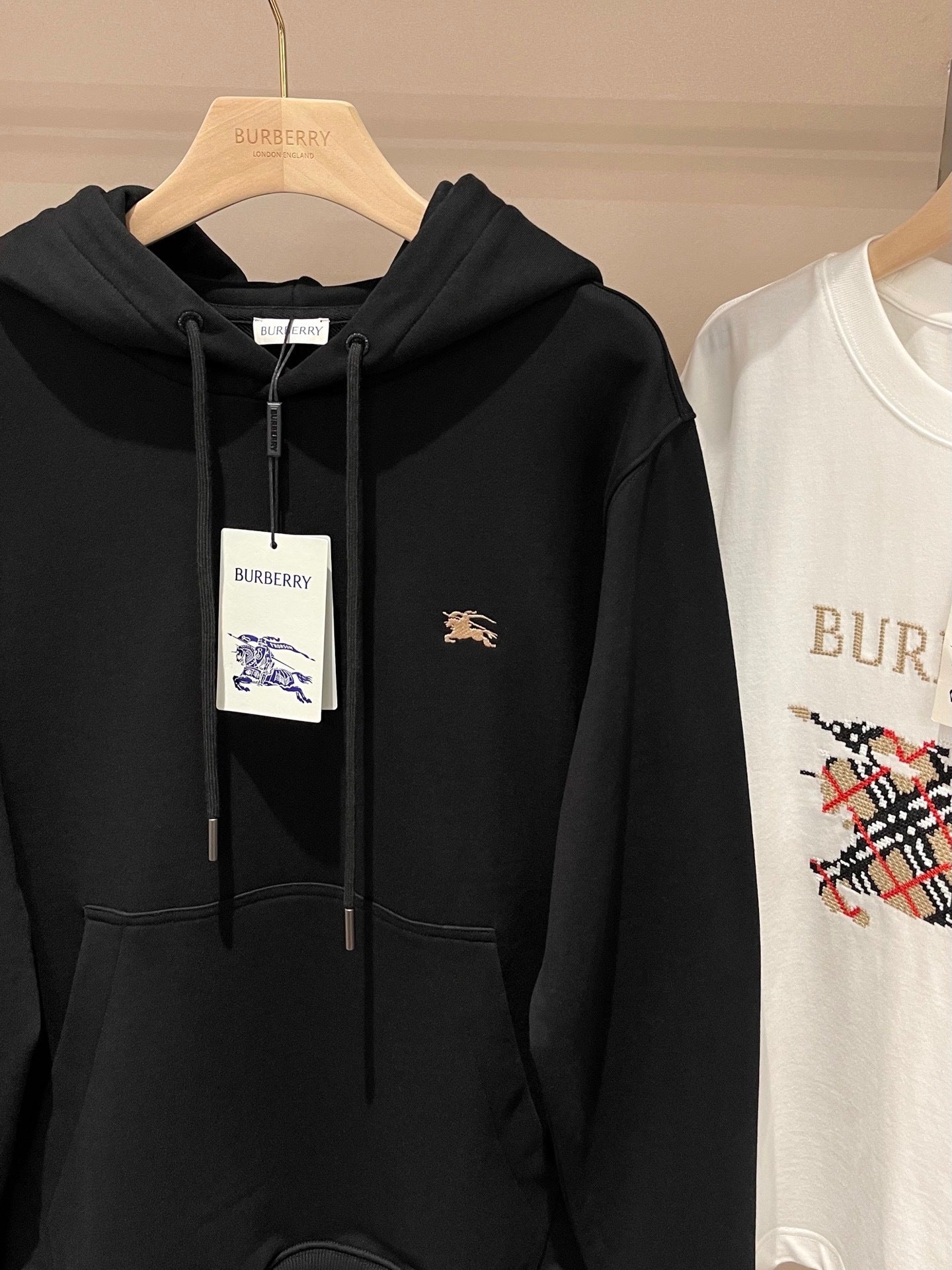 Burberry Cross Stitch EKD Cotton Hoodie "Black"
