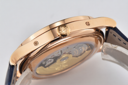 Patek Philippe Grand Complications Moonphase 38.5mm Rose Gold Blue Leather and Dial