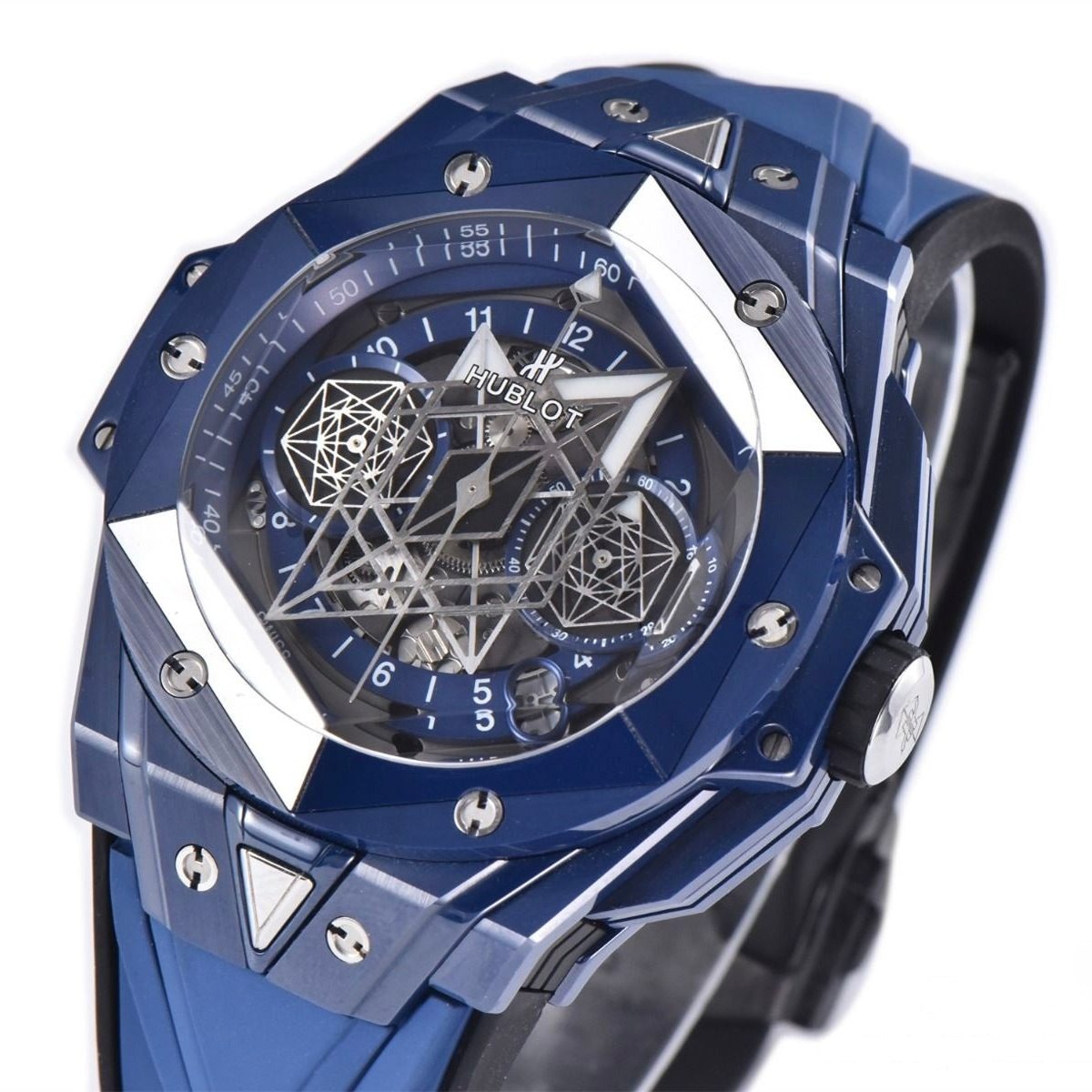 Hublot Big Bang Sang Bleu II 45mm Blue Rubber Strap Skeleton Dial