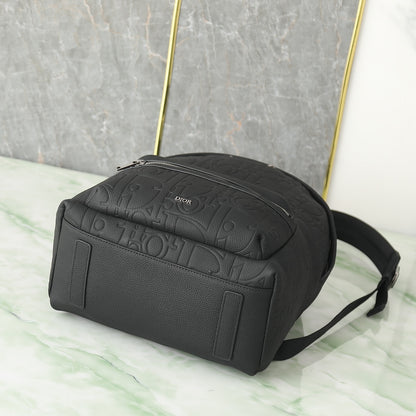Dior Rider Zipped Backpack "Black Dior Gravity Grained Leather and Black Grained Calfskin"