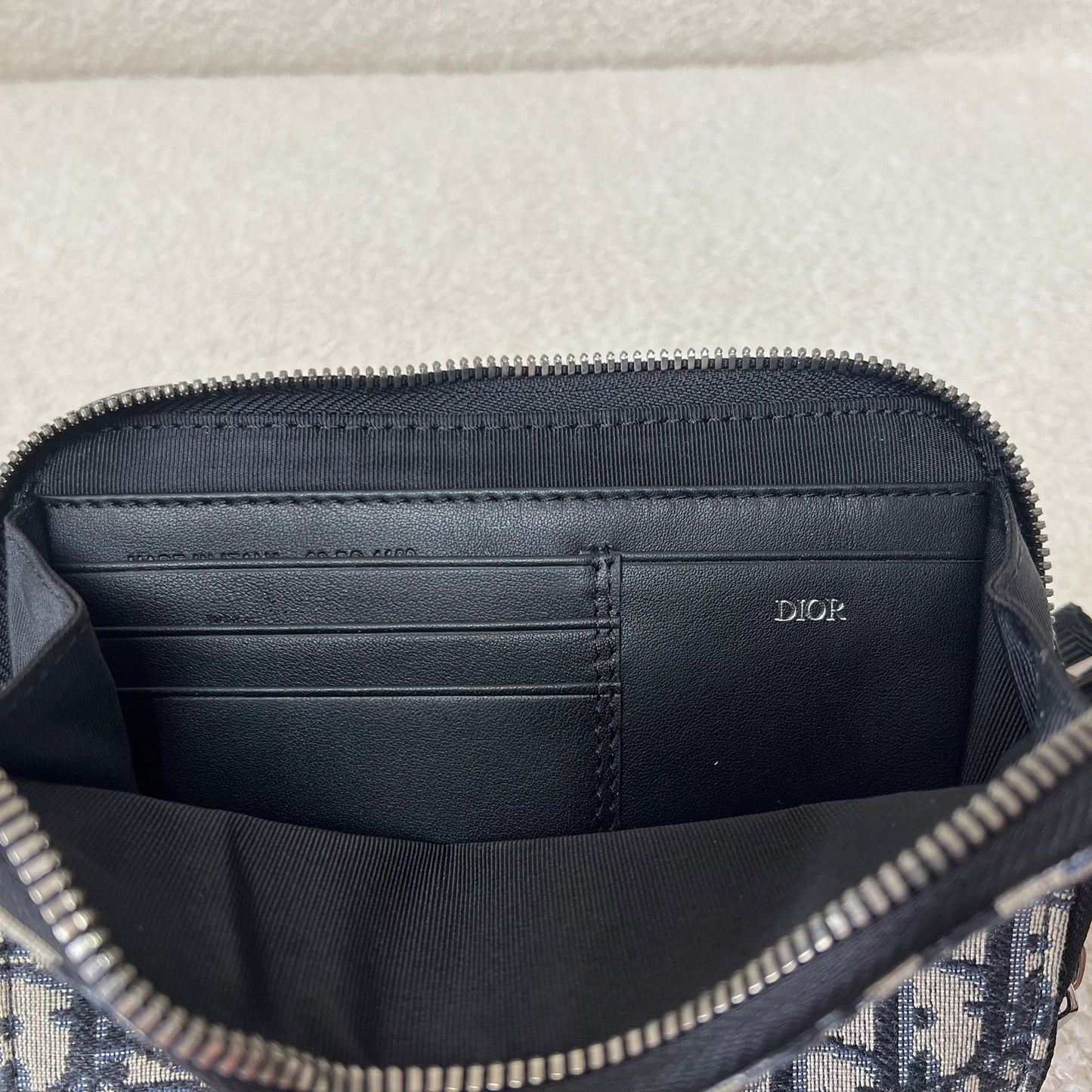 Dior Oblique Jacquard Zipped Pouch with Strap