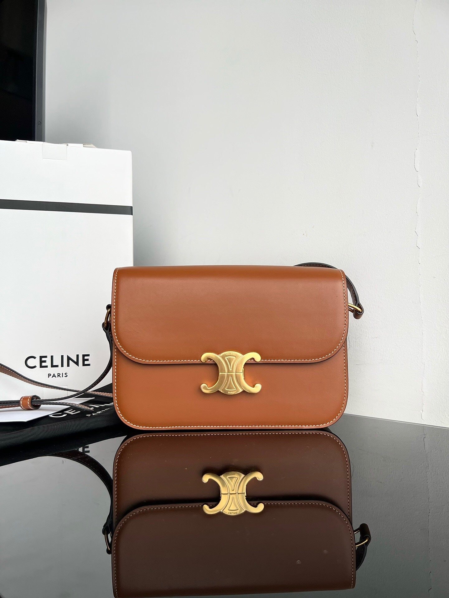 Celine Teen Triomphe Bag in Shiny Calfskin