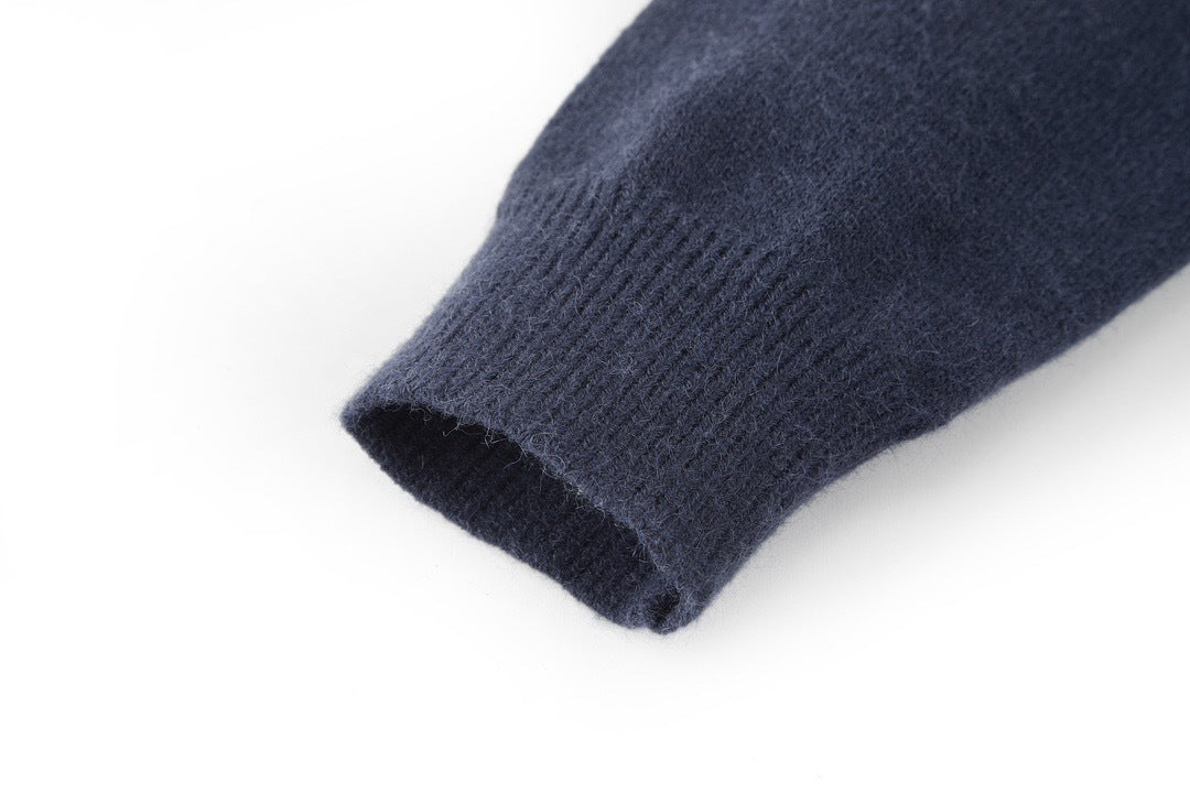 Gucci Wool Sweater with Gucci Intarsia "Dark Blue"