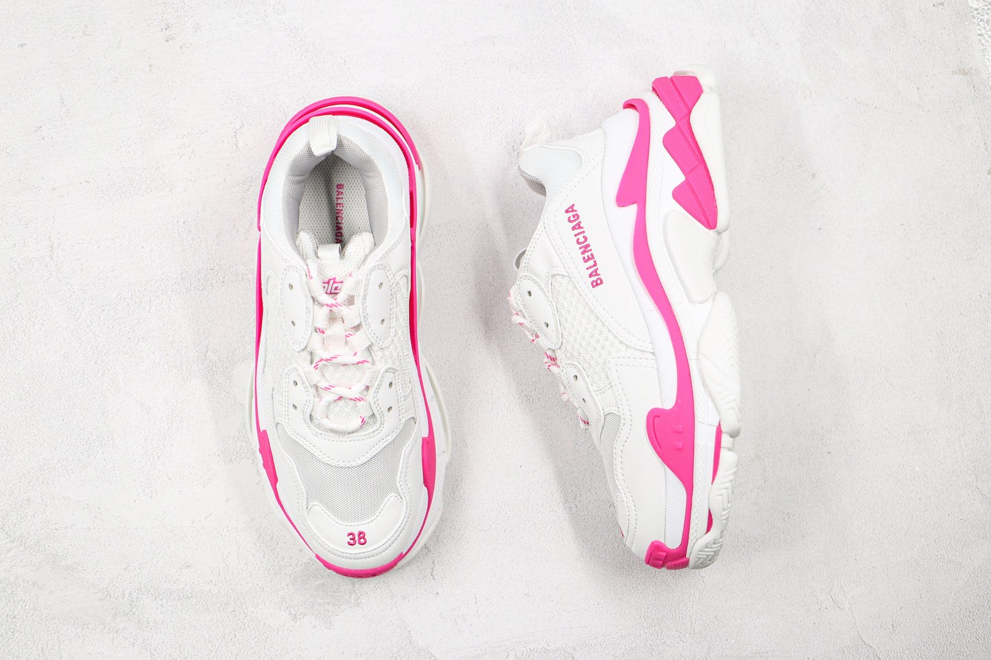Balenciaga Triple S "White-Fluo Pink"
