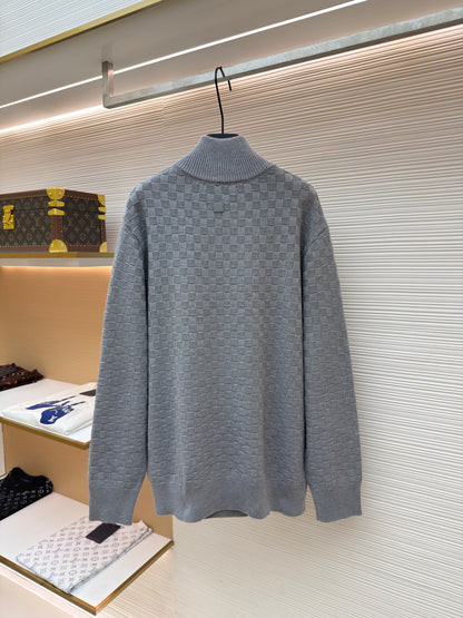 Louis Vuitton Cashmere-Wool Blend Half-Zip Pullover "Gray"