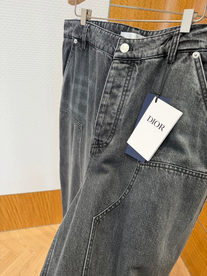 Dior CD Box Carpenter Jeans "Gray Cotton Twill"