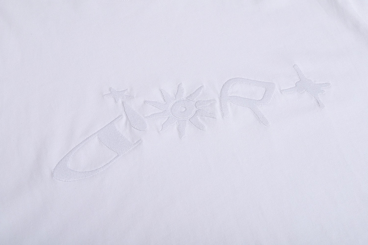 Dior x Lewis Hamilton Embroidered T-Shirt "White Cotton Jersey"