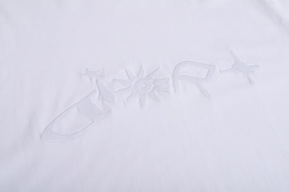 Dior x Lewis Hamilton Embroidered T-Shirt "White Cotton Jersey"