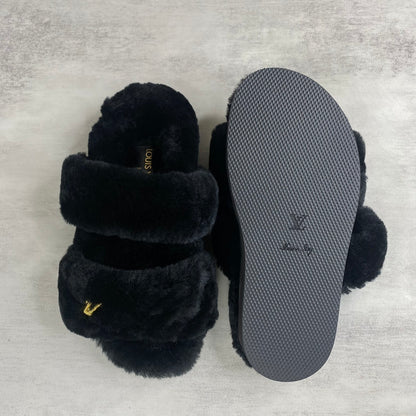 Louis Vuitton Fur Sandals "Black"