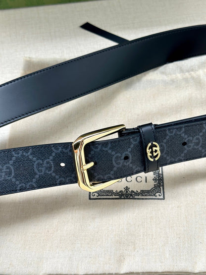 Gucci Belt with Interlocking G Detail "Black"