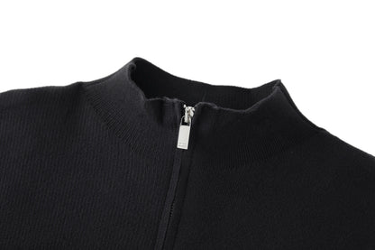 Dior Zipped Cardigan with Dior Embroidery "Black Wool Interlock"