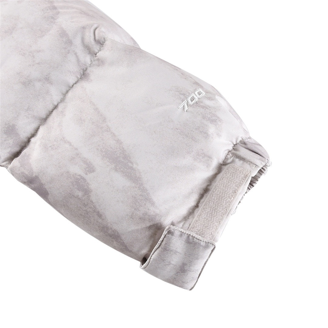 The North Face Nuptse 700 Down Jacket "Silver Grey Wooden Tiger Print"
