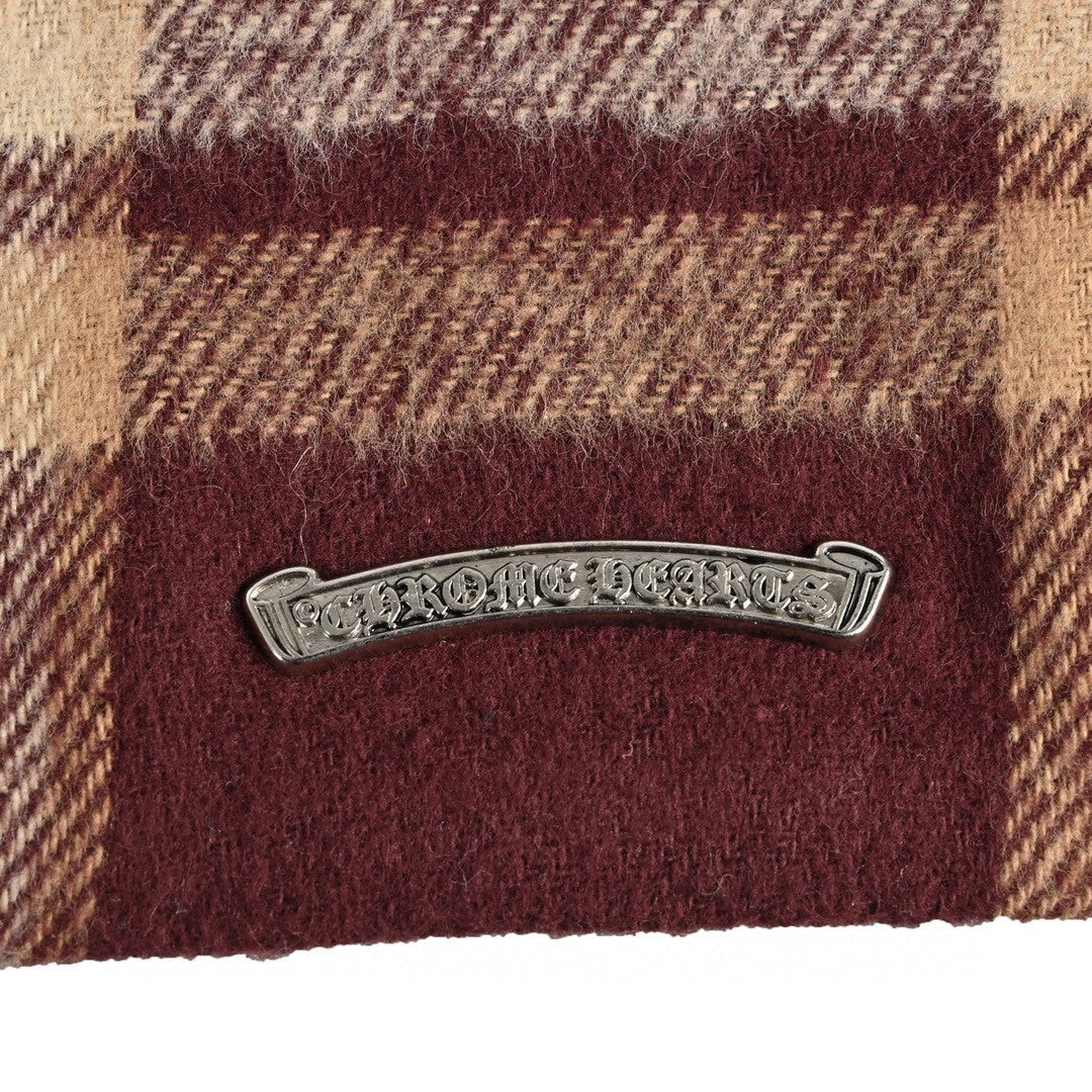 Chrome Hearts Shearling Collar Plaid Jacket