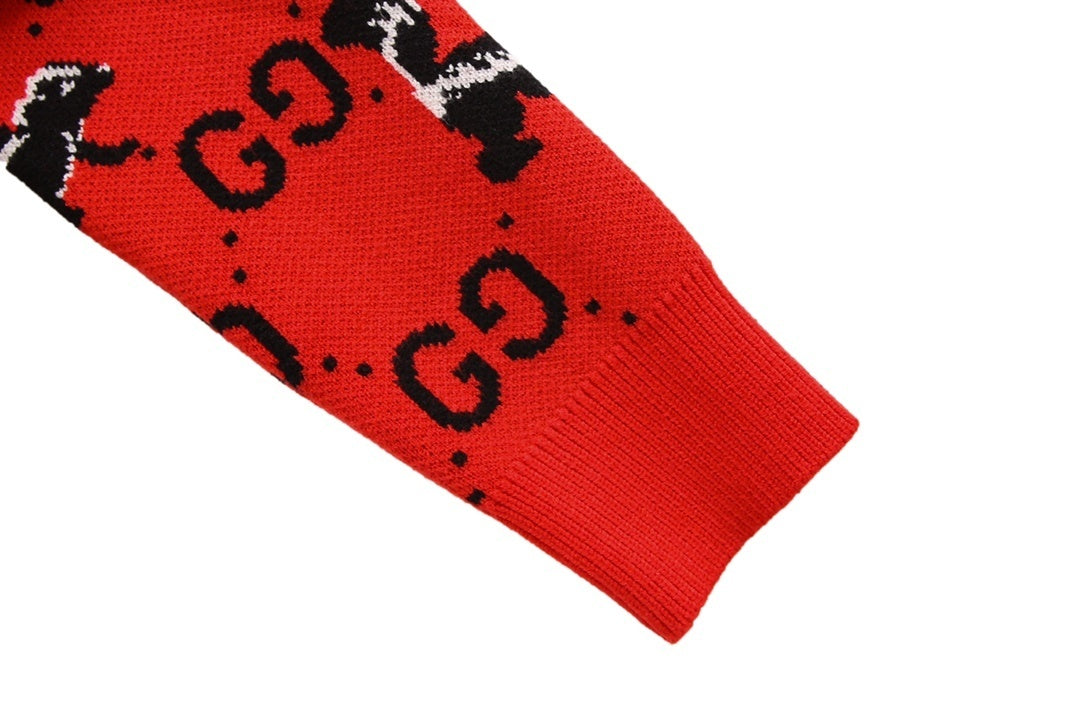Gucci GG and Skunk Sweater "Red-Black"