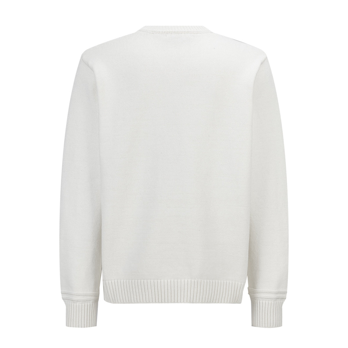 Gucci Knit Cotton Wool Sweater with Intarsia "White"