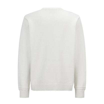 Gucci Knit Cotton Wool Sweater with Intarsia "White"