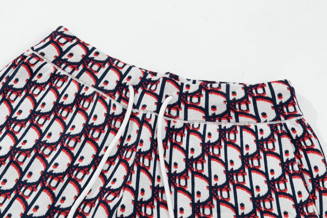Dior Oblique Twill Shorts "White-Blue-Red"