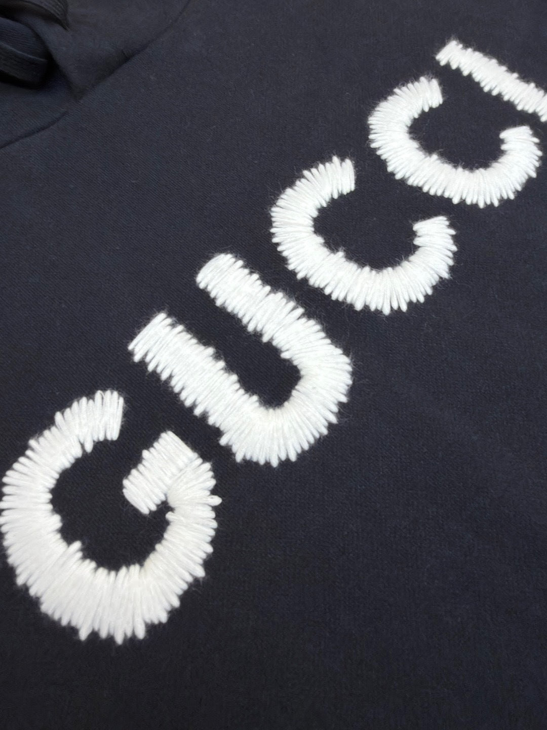 Gucci Embroidered Logo Hoodie "Black"