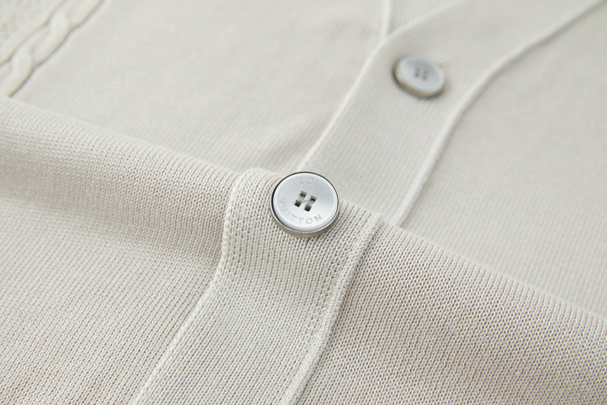 Louis Vuitton Pointelle Cotton-Silk Cardigan "Ivory"