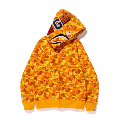 BAPE x PUBG Shark Full Zip Hoodie "Orange"