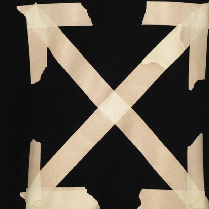 Off-White Tape Diag Arrows Hoodie "Black-Beige"