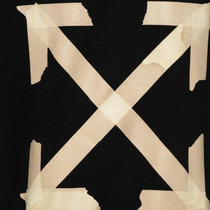 Off-White Tape Diag Arrows Hoodie "Black-Beige"