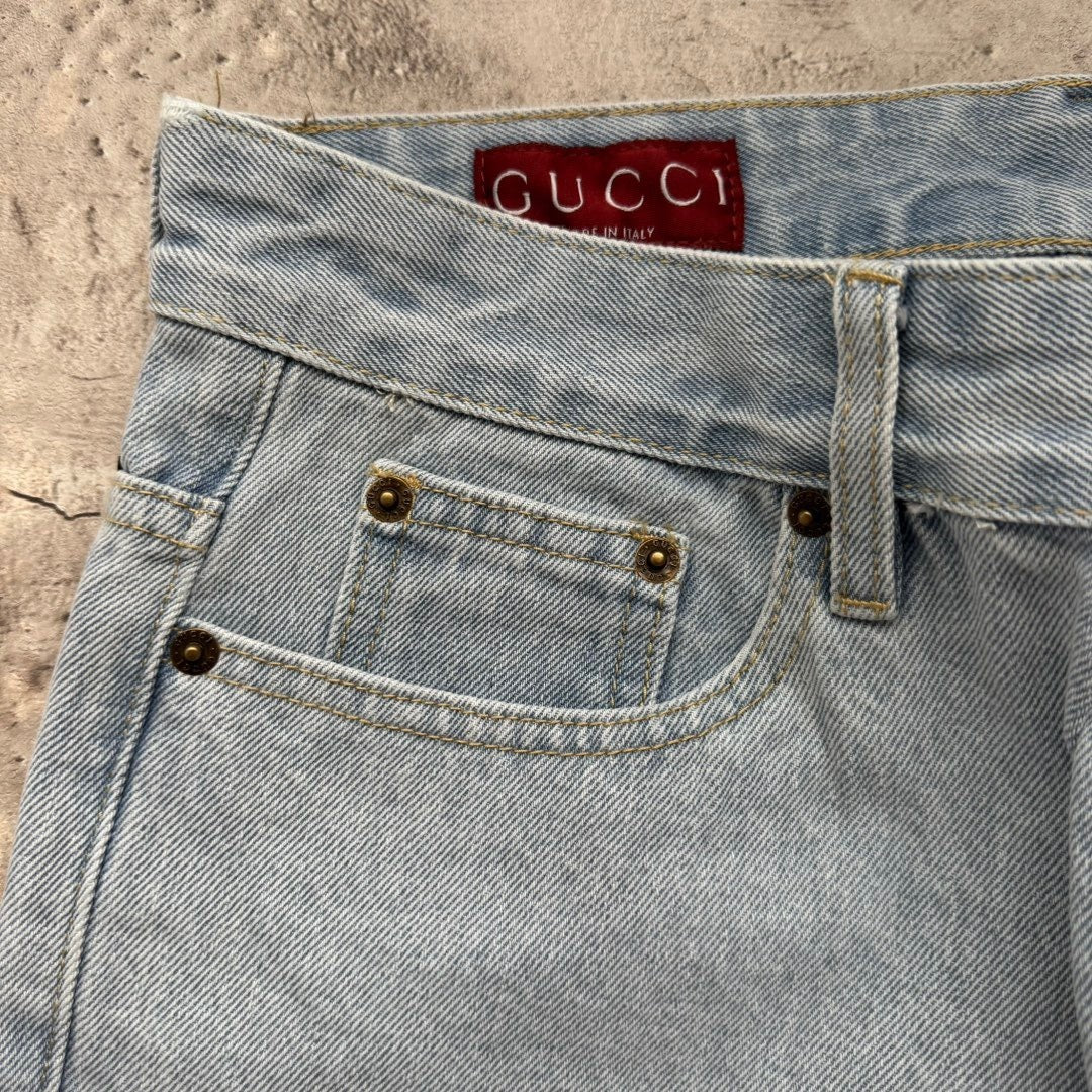 Gucci Lasered Denim Shorts