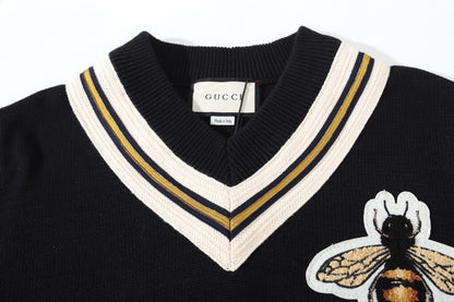 Gucci Bee V-Neck Sweater "Black"