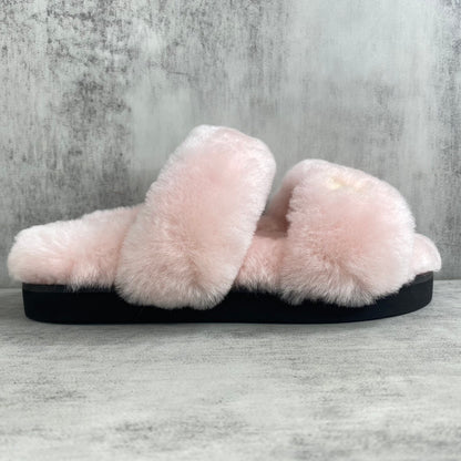 Louis Vuitton Fur Sandals "Pink-Black"