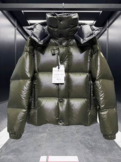 Moncler Parana Hooded Short Down Jacket "Olive Green"