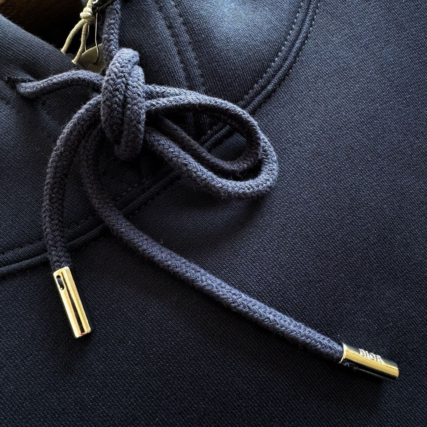 Dior Hooded Sweatshirt with Dior Embroidery "Blue Cotton Fleece"
