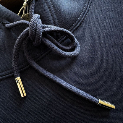 Dior Hooded Sweatshirt with Dior Embroidery "Blue Cotton Fleece"