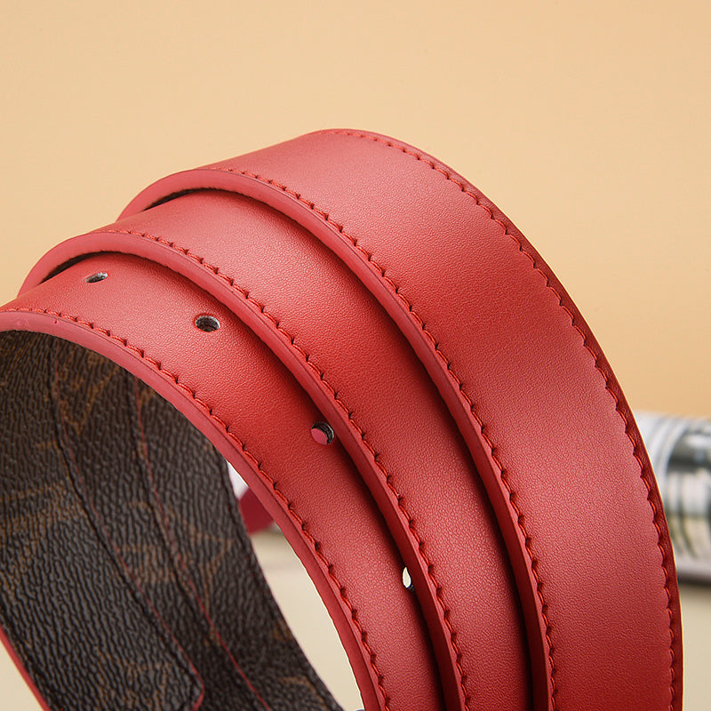 Louis Vuitton LV Initiales 30mm Reversible Belt "Monogram Eclipse" and "Red"