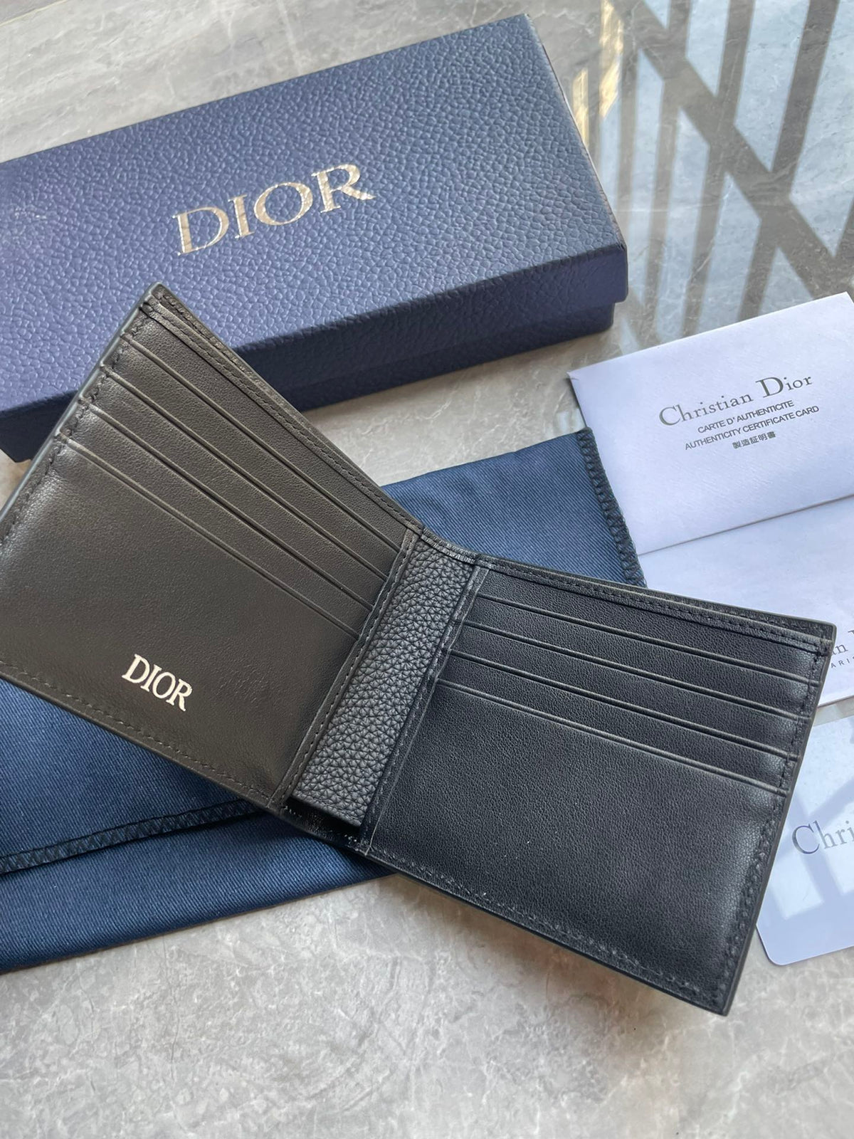 Dior Bifold Wallet "Black Dior Gravity Leather"