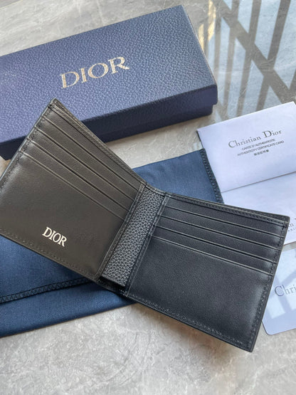 Dior Bifold Wallet "Black Dior Gravity Leather"