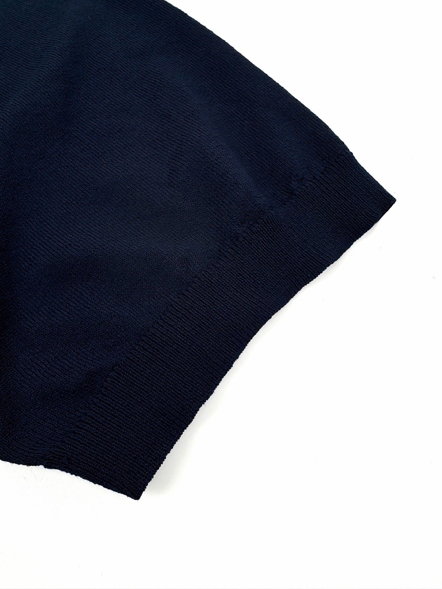 Prada Embroidered Logo Wool T-Shirt "Navy Blue"