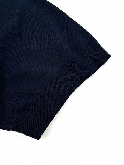 Prada Embroidered Logo Wool T-Shirt "Navy Blue"