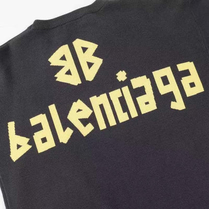 Balenciaga Double Front Sweater "Grey-Yellow"