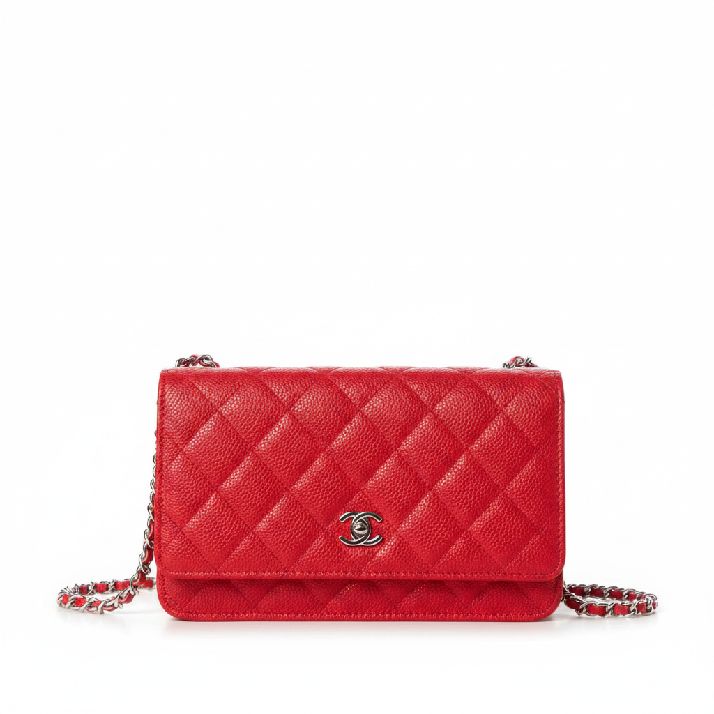Chanel Quilted Caviar Leather Classic Wallet on Chain