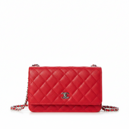 Chanel Quilted Caviar Leather Classic Wallet on Chain