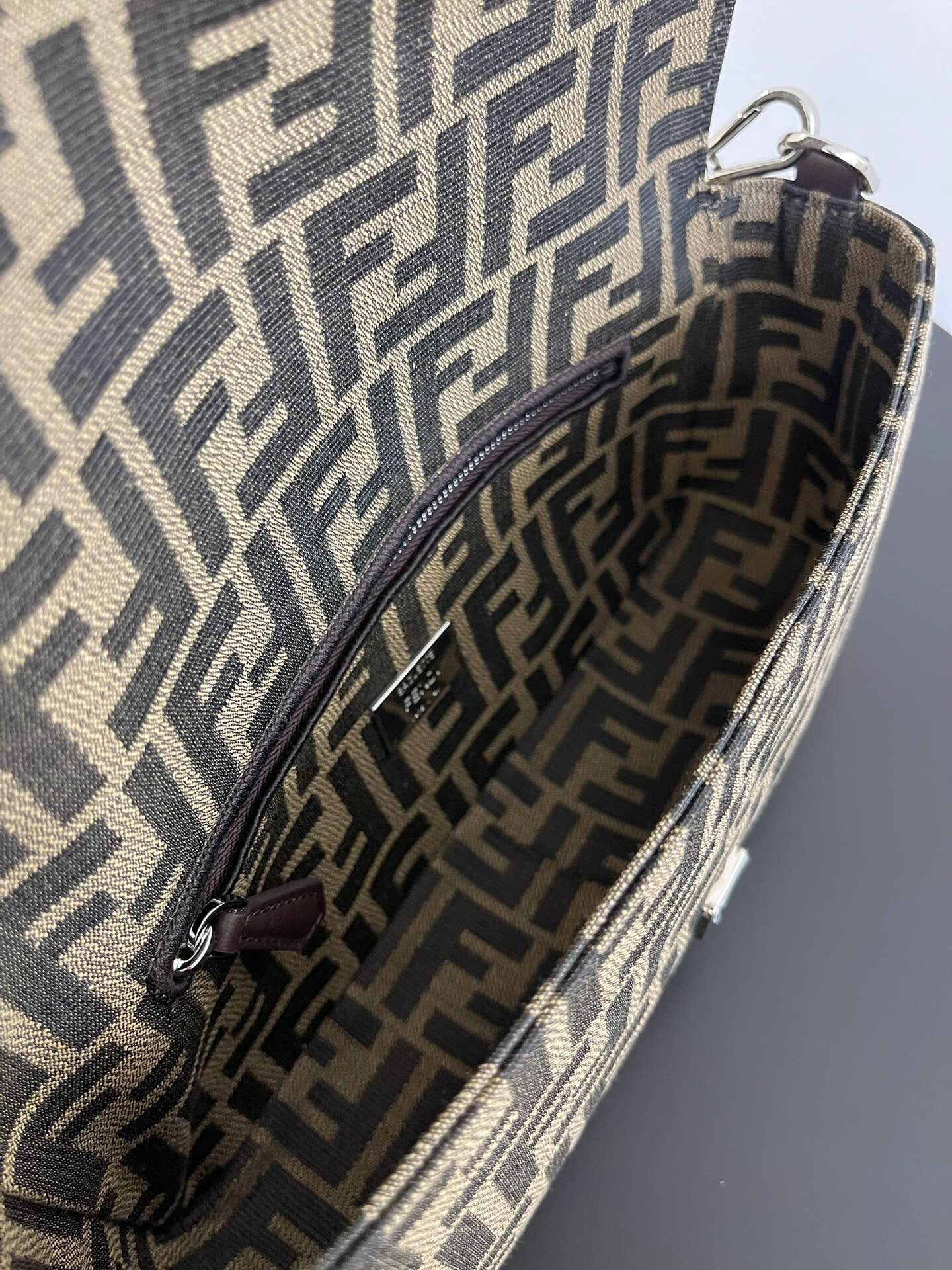 Fendi Baguette FF Jacquard Fabric Bag
