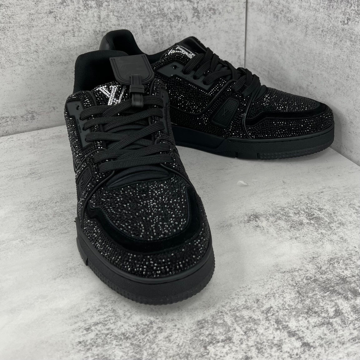 Louis Vuitton Trainers "Black" Crystal