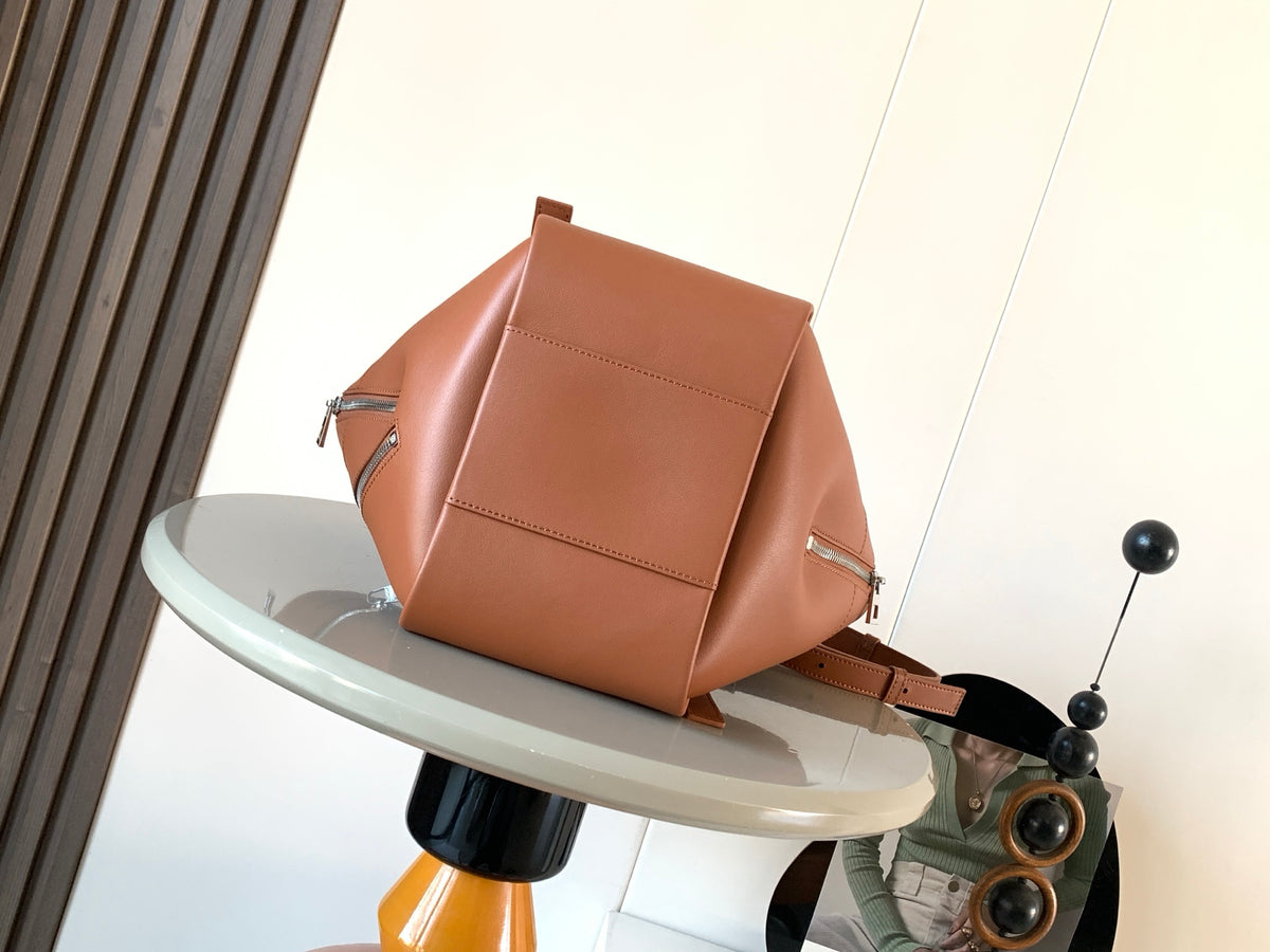Loewe Hammock Flip Bag in Classic Calfskin "Brown"